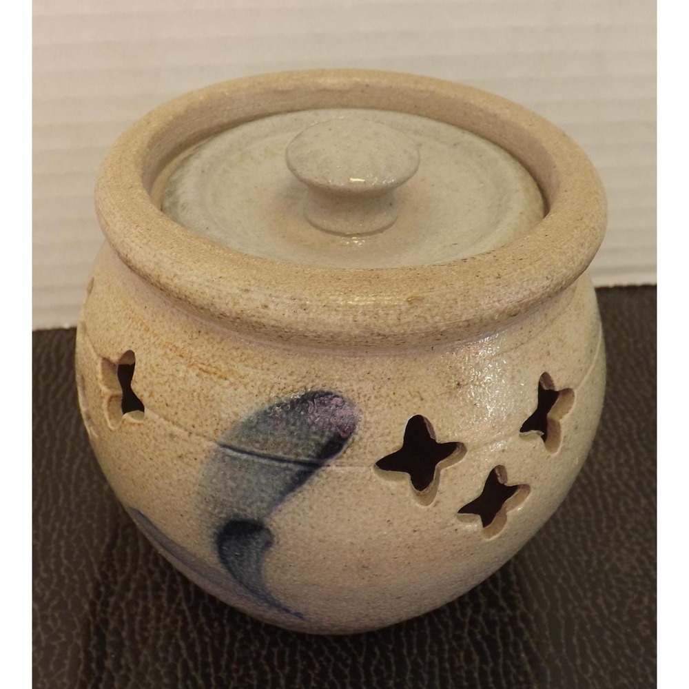 Wisconsin Pottery Candle Holder Bowl with Lid Potpourri -
